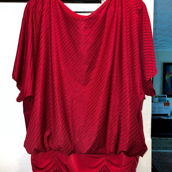 Red Stretchy Dress top -1X - Picture 6 of 6